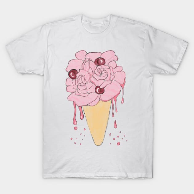 Flower ice cream T-Shirt by Carriefamous